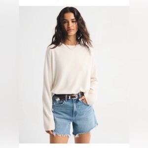 Abercrombie & Fitch High Rise “Dad Shorts” Cutoff Denim Shorts